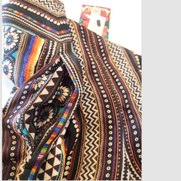 Farm Rio for ANTHROPOLOGIE Satin GEO PRINT CROP WIDE-LEG PANTS - Picture 12 of 14